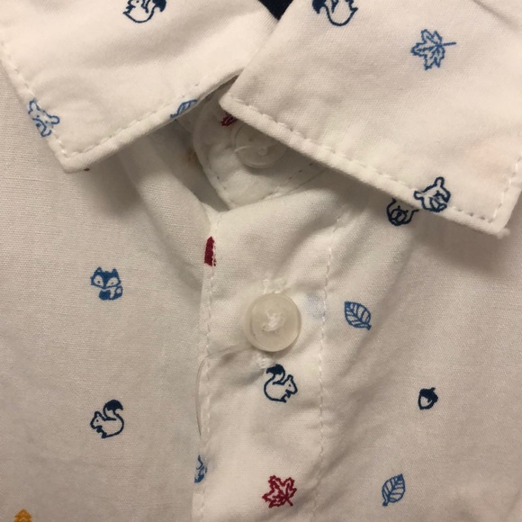 🦊 Woodland creatures baby button up - Picture 2 of 4